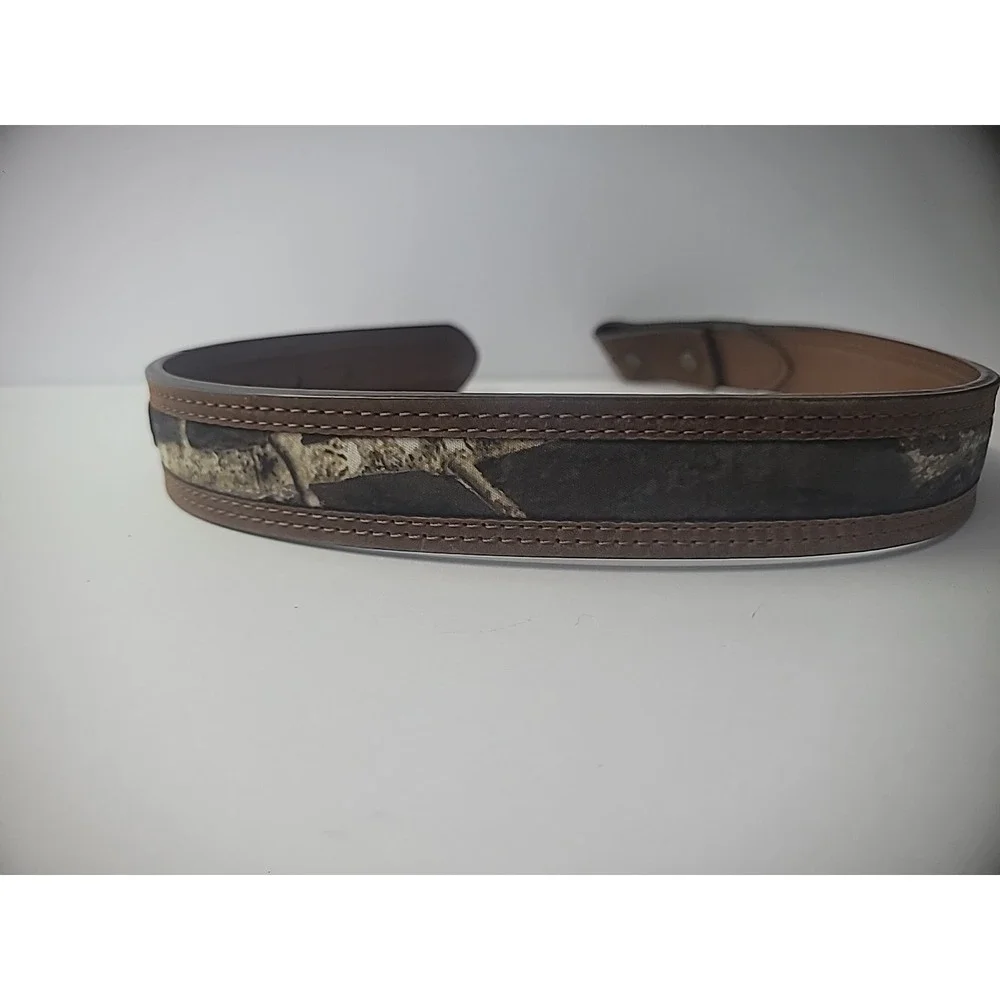 Vintage Nocona Belt Co Genuine Leather Belt No Buckle‎ Camouflage Brown Size 22